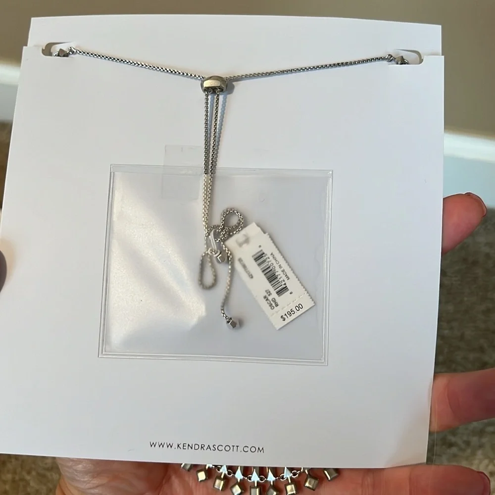 Kendra Scott Oscar Necklace silver lilac purple stones crystal jewelry